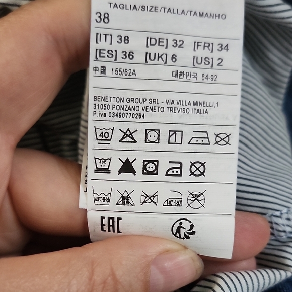 NWOT UNITED COLORS OF BENETTON 100% cotton  slant pockets bermuda denim shorts - Picture 8 of 12